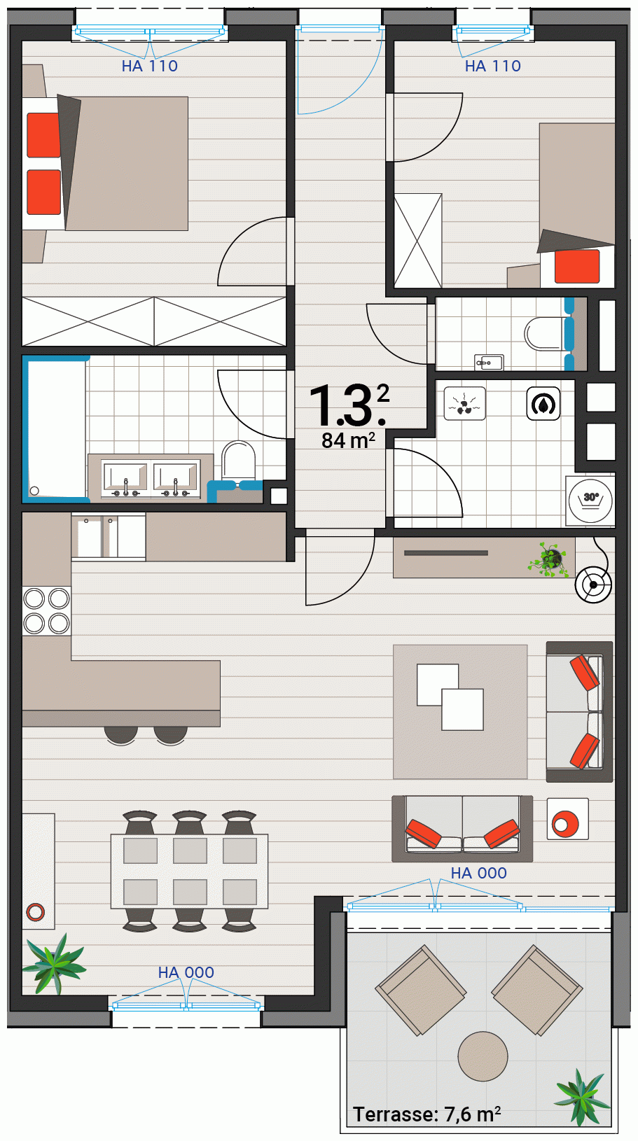 Appartement 1.3.