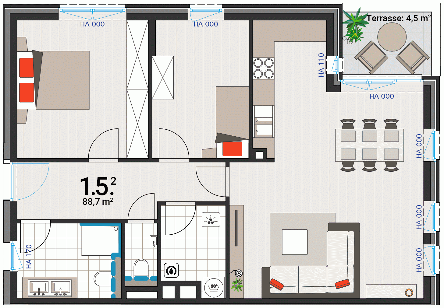 Appartement 1.5.